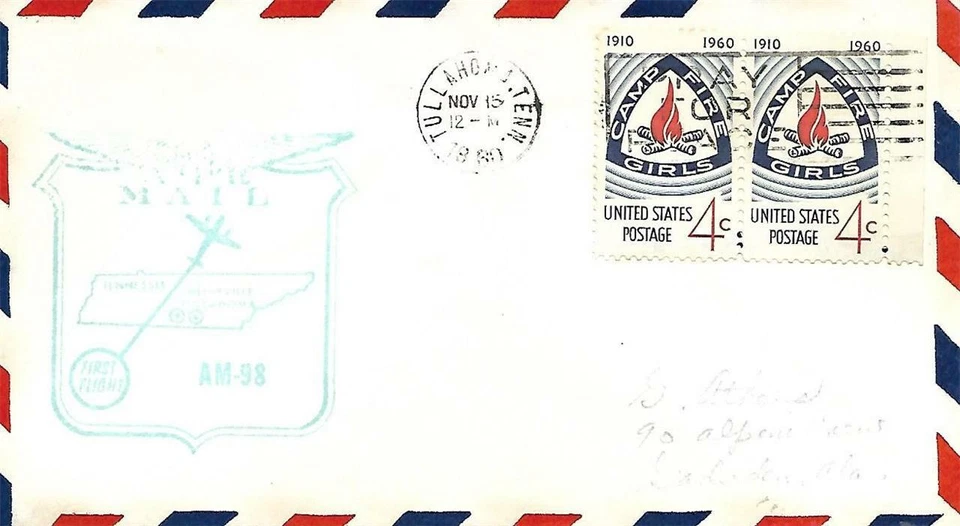 Airmail First Flight Tullahoma TN November 15 1960 AAMC#98E66 - Image 1 of 1
