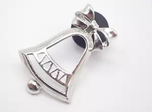 Silver Bell Christmas Avon Vintage Lapel Pin - Picture 1 of 4