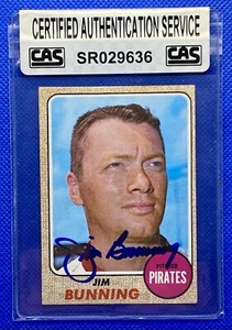 1968 Topps Jim Bunning #215 AUTO Certified   RC148 - Picture 1 of 2