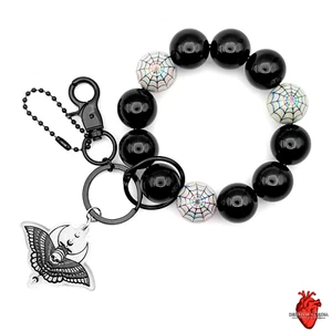 Death's Head Moth Stretch Bracelet Keychain, Bag Charm, Alt Goth Accessory, Gift - Picture 1 of 10