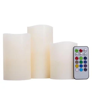 Jeffrey Banks Set of 3 Color-Changing Candles with 12 Settings - Picture 1 of 6