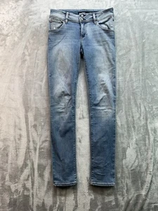 Hudson Collin Skinny Mid Rise Jeans Womens Sz 26 Blue Faded Whiskered Denim Pant - Picture 1 of 12