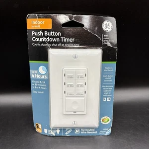 GE 15318 In-Wall Push Button Countdown Timer White NEW - Picture 1 of 6