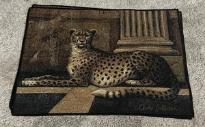 ELAINE VOLLHERBST 2 Placemats Tapestry Cheetah Animal Print Excellent Condition - Picture 1 of 6
