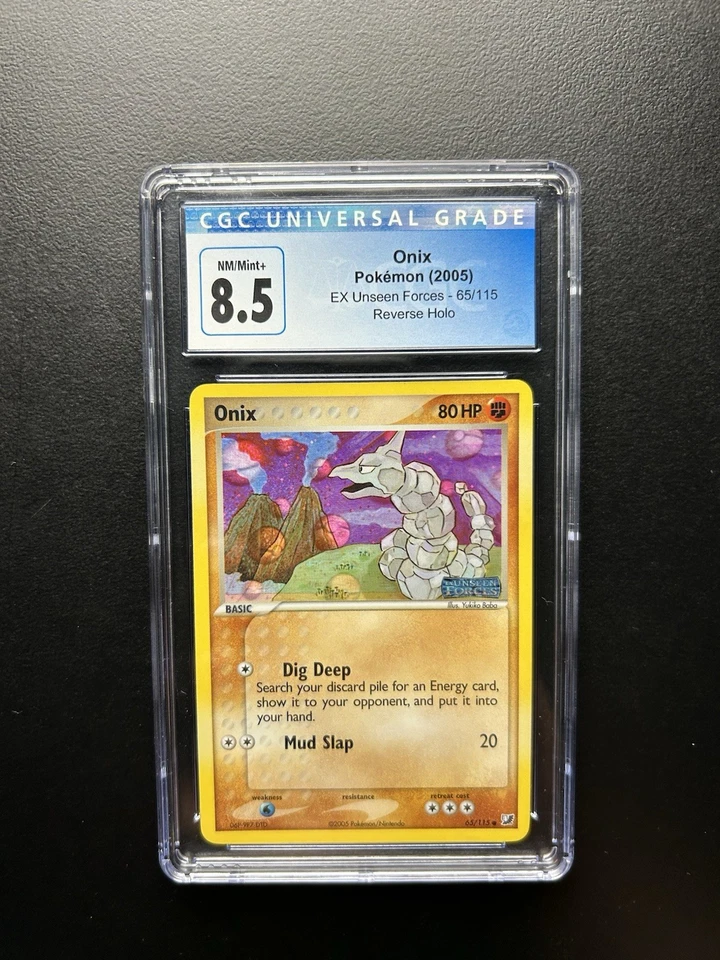 CGC 8.5 Onix Reverse holo 65/115 Mint 2005 Pokémon EX Unseen Forces - Image 1 of 1