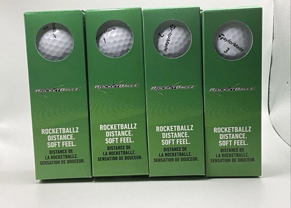 4 Cajas De 3, RocketBallz TaylorMade Distancia Sensación Suave 1 Docena de Bolas (0 1 2 3 Foto 1 de 1