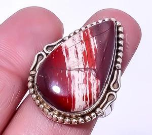 Snake Skin Jasper Silver Plated Jewelry Ring s.8 R1311-38, Christmas Gift - Picture 1 of 6