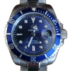 Reginald Mens 40mm Wrist Watch Blue Navy Analog Quartz - Picture 1 of 4