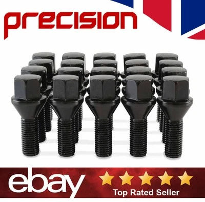 20 x Black Wheel Nuts Bolts for Vauxhall Astra 1985 to 2013 Alloys - Image 1 of 4