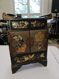 Antike asiatische Mini Kommode Schrank Asiamöbel s.Fotos! - Bild 1 von 12