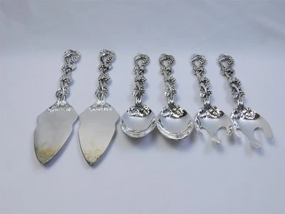 6 Pc Godinger Silver Art Co Grape Vine Hostess Serving Set  - Image 1 of 4