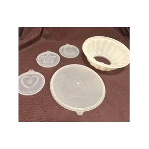 Vintage Tupperware 4c. Jello Mold #616 mit 3 Wendeplattenformen JEL-N-SERVE - Bild 1 von 6
