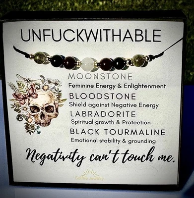 Moonstone protection Bracelet Labradorite healing 18K Gold women’s gift - Image 1 of 4