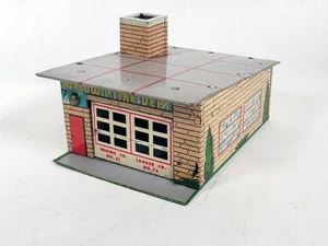 Wyandotte • Toy Town Fire Department • Tin Lithograph Building • Opening Door - Picture 1 of 12