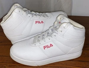Fila High Top Sneakers Pink Logo Womens Shoes 6.5 Sporty Casual Classic n Classy - Picture 1 of 9