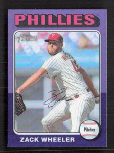 2024 TOPPS Heritage Hot Box Purple Chrome Refractor #493 Zack Wheeler - Picture 1 of 2