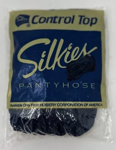 Vintage Silkies Control Top Pantyhose 747 X Tall Navy Color Support Leg New USA - Picture 1 of 3