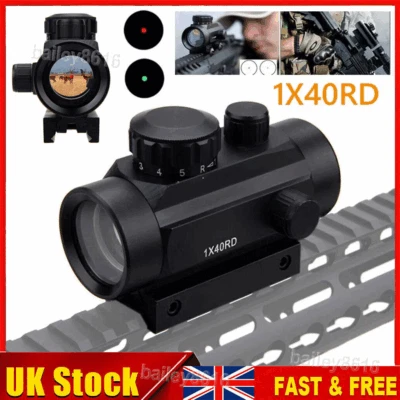 Tactical Red/Green Dot Reflex Sight Holographic Scope for Weaver Rail 11mm& 20mm - Image 1 of 4