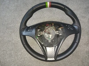 ALFA ROMEO MITO Custom Italian Tricolor Insert Nappa Leather Steering Wheel - Picture 1 of 11