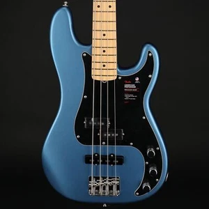 Fender American Performer Precision Bass, Maple in Satin Lake Placid Blue - Picture 1 of 6