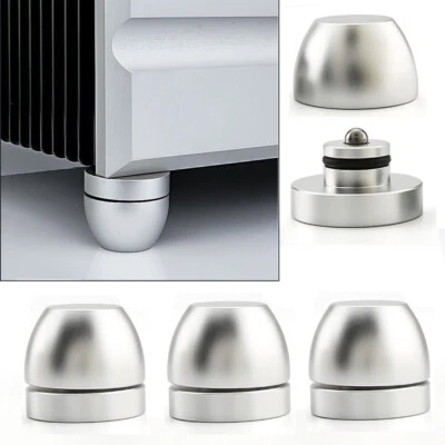 4pz Supporto Isolamento Giradischi Altoparlante HiFi Base Pad con Sfera Acciaio - Immagine 1 di 4