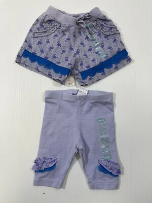 Conjunto Leggings Pantalones Cortos Naartjie Niñas 100% Algodón Púrpura 3-6 Meses  Foto 1 de 4