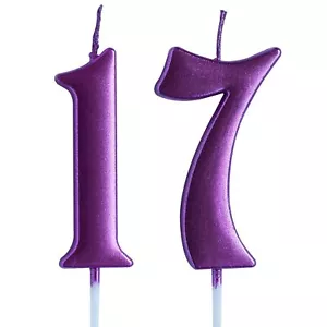 Pink 17th Birthday Candle Number 17 Years Old Candles Cake Topper Girl Party ... - Picture 1 of 1