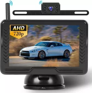Cámara de reversa inalámbrica con monitor de visión trasera de coche de 5" para autocaravanas camioneta de 12-24 V - Imagen 1 de 16