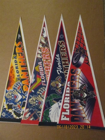 NHL Florida Panthers Vintage 1990's Lot of 4 Team Logo Hockey Pennants Lot #2 Cover
