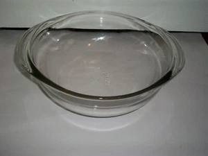 "Cazuela de vidrio transparente vintage Pyrex #023 de 1,5 cuartos de galón 8"" con asas" - Imagen 1 de 4