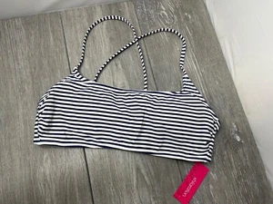 Xhilaration Juniors Striped Bandeau Bikini Swim Top, Blue Size XL (12-14) - Picture 1 of 6
