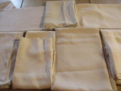 Lot N°7 de 7 nappes anciennes chanvre & lin usées trouées rapiécées mauvais état - Photo 1/4