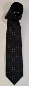 Dolce & Gabbana Krawatte Krawatte 100% Seide schwarz mit blau & orange Würfel Design - Bild 1 von 8