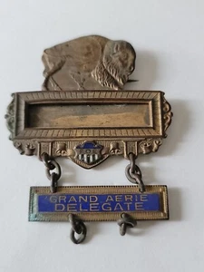Prendedor medalla Grand Aerie Delegado Buffalo Fraternal Orden de Águilas Bastian Bro - Imagen 1 de 9
