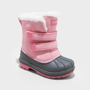 Cat & Jack Girls Faux Fur Winter Boots AEX57 Denver Pink Size 12 NEW - Picture 1 of 6