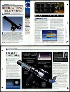 Refracting Telescopes #51 Night Sky Secrets Of Universe Fact File Fold-Out Page - Picture 1 of 1