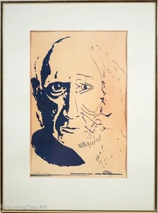 Beautiful Vintage Screen Print Homage to Picasso Portrait by O'Brien Limited Ed. - Picture 1 of 8