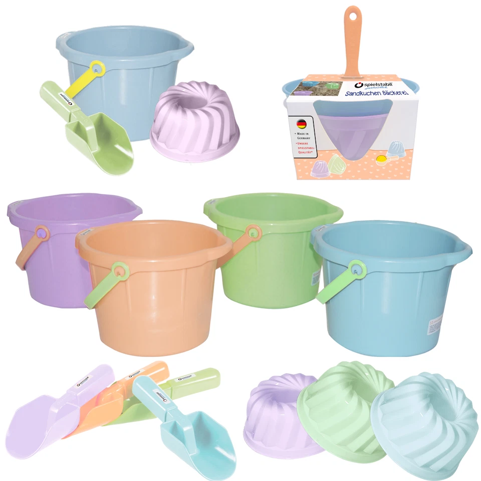 spielstabil® Sandspielzeug Eimer Schaufel Gugelhupf Eis-Duo Dino Einhorn pastell - Bild 1 von 1