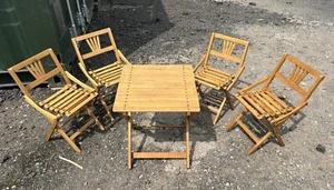 Vintage Wooden folding child’s chairs And Table Set Art Deco period 20s-30s - Picture 1 of 9