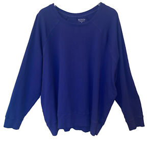 Athleta Plus Size 3X Long Sleeve Sweatshirt Sundown Cotton Blue Casual Nice