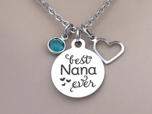 Best Nana Ever Necklace, Gift for Nana, Nana Birthday, Jewelry for Grandma - Picture 1 of 6