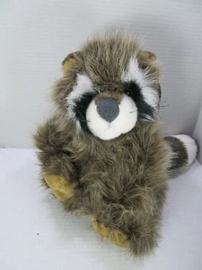 America Wego Fuzzy Sitting Raccoon 12" Vtg Realistic w/Tag - Picture 1 of 10