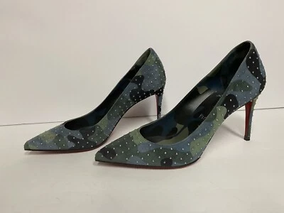 Zapatos de tacón Christian Louboutin Kate Plume gamuza camuflaje 35,5/5 $995 Foto 1 de 4