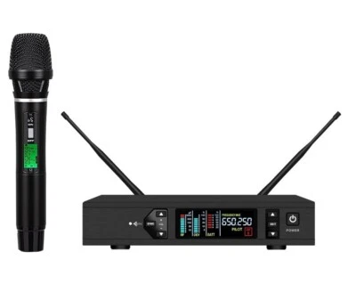 Wireless Microphone Set For Singers Live Vocal Mics Handheld True Diversity UHF - Image 1 of 4