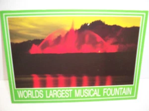 Cartolina d'epoca fontana musicale più grande del mondo Grand Haven Michigan - Foto 1 di 2
