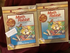 Math Rabbit: Math and Problem Solving Ages 4-7 CD ROM/Mac PC Game Factory Sealed - Picture 1 of 2