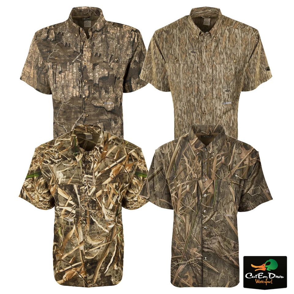 DRAKE WATERFOWL SYSTEMS EST CAMO FLYWEIGHT WINGSHOOTER'S SHIRT SHORT SLEEVE - Image 1 of 2