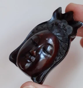 Antique Japanese Netsuke Zitan Boxwood Detailed Hand Carved Figure~signed - Picture 1 of 3