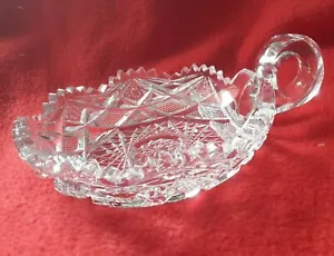 American Brilliant Elegant Cut Glass Crystal Nappy Candy Dish with Sawtooth Edge - Picture 1 of 11