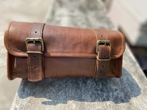 Saddlebags Motorcycle Panniers Saddle Bag Side Pouch Brown Leather Bag Handmade - Picture 1 of 5
